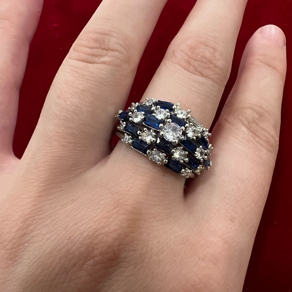 Sterling silver sapphire ring